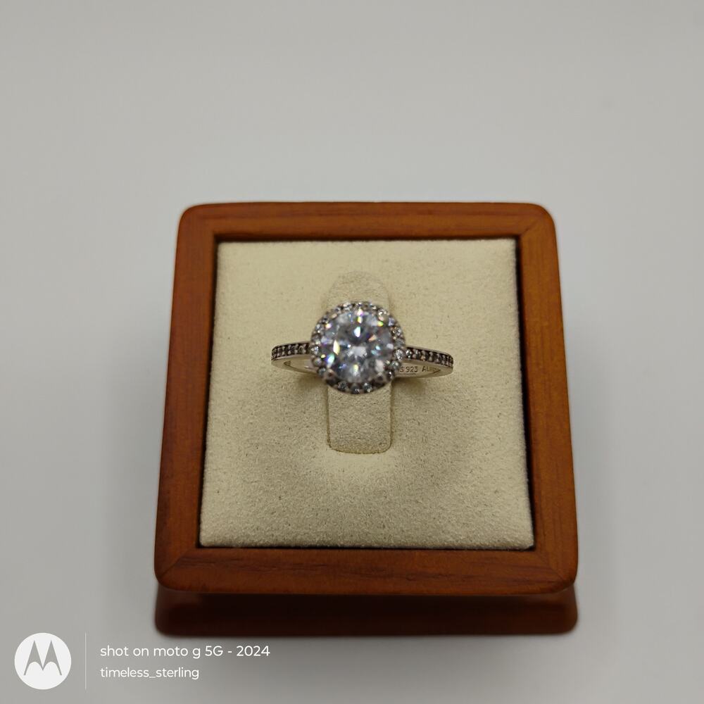 Pandora Halo Sterling Silver and CZ Ring in size 7
